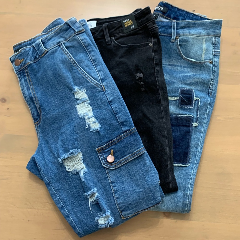 Denim Blue Black Jeans Size 7